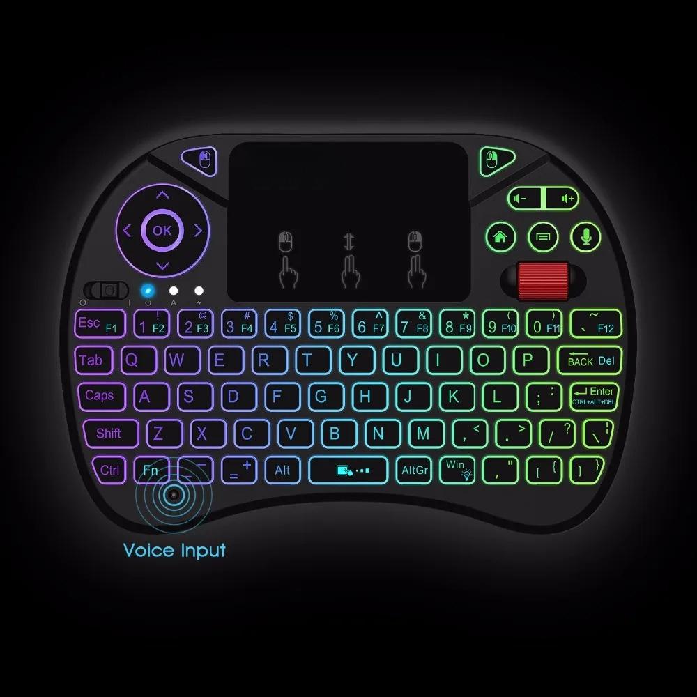 2.4GHz Wireless English Remote Control Keyboard with Touchpad Backlit for Android TV Box Pc Mouse Combo Turbo Function