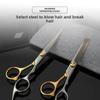 Black and Gold Barber Scissors Set: Thinning & Flat Shears for Hairdressing
