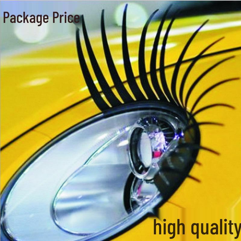 

Funny Car Headlight Eyelash Stickers - Creative Eyebrow Decoration for Cars 27*17 cm
