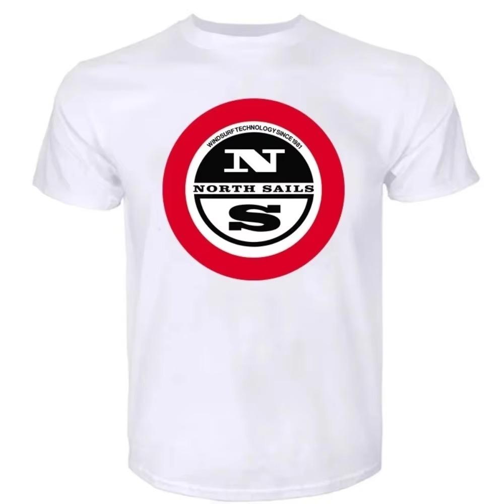 2024 North Sails Uomo Donna Maglietta Estiva Cotone T-shirt Oversize Manica Corta Nera T-shirt Stampa Brand Top Abbigliamento Homme