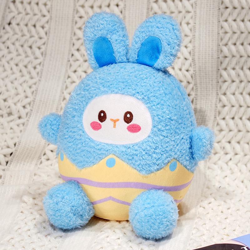 

Easter eggshell rabbit doll plush toy bunny doll girl company soothing pillow rag doll 25cm синий