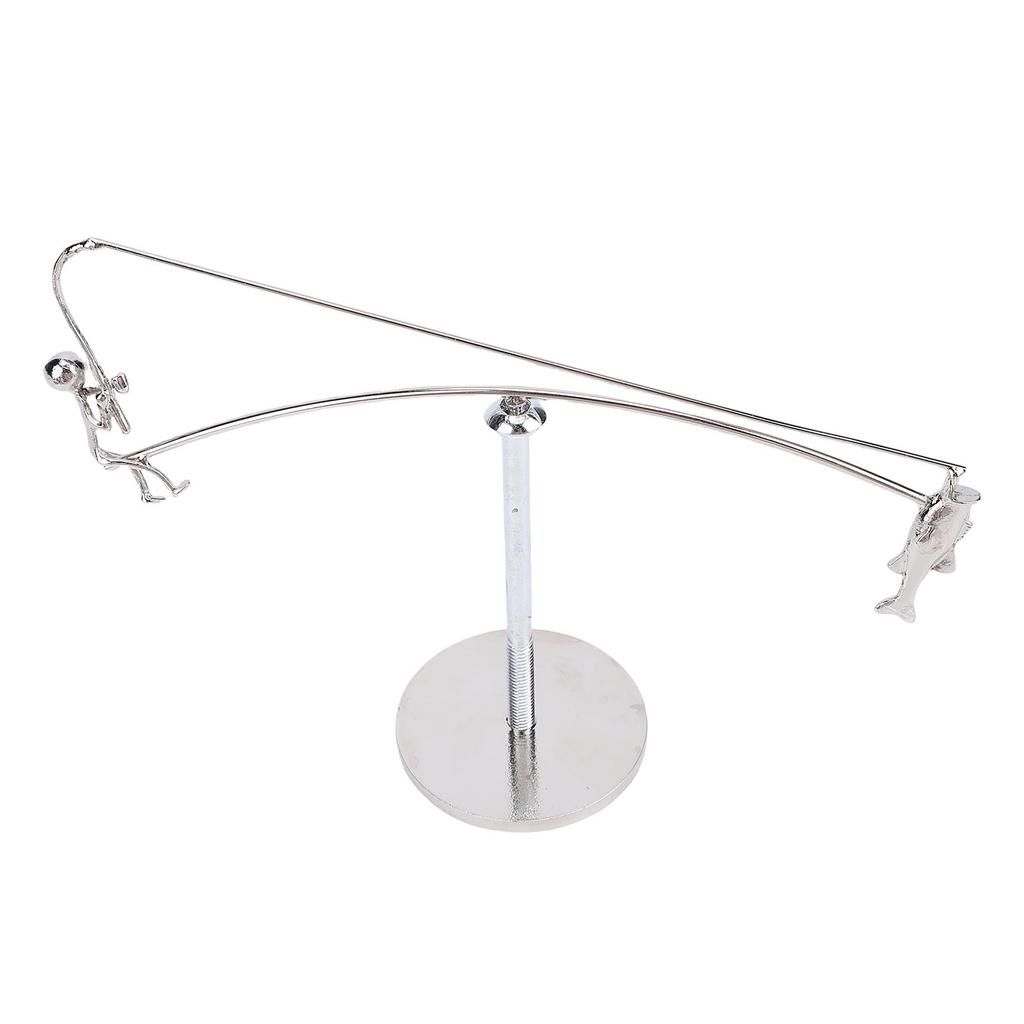 Fisherman Balancing Sculpture Modern   Metal Fishing Statue for   Decor Art Ornament