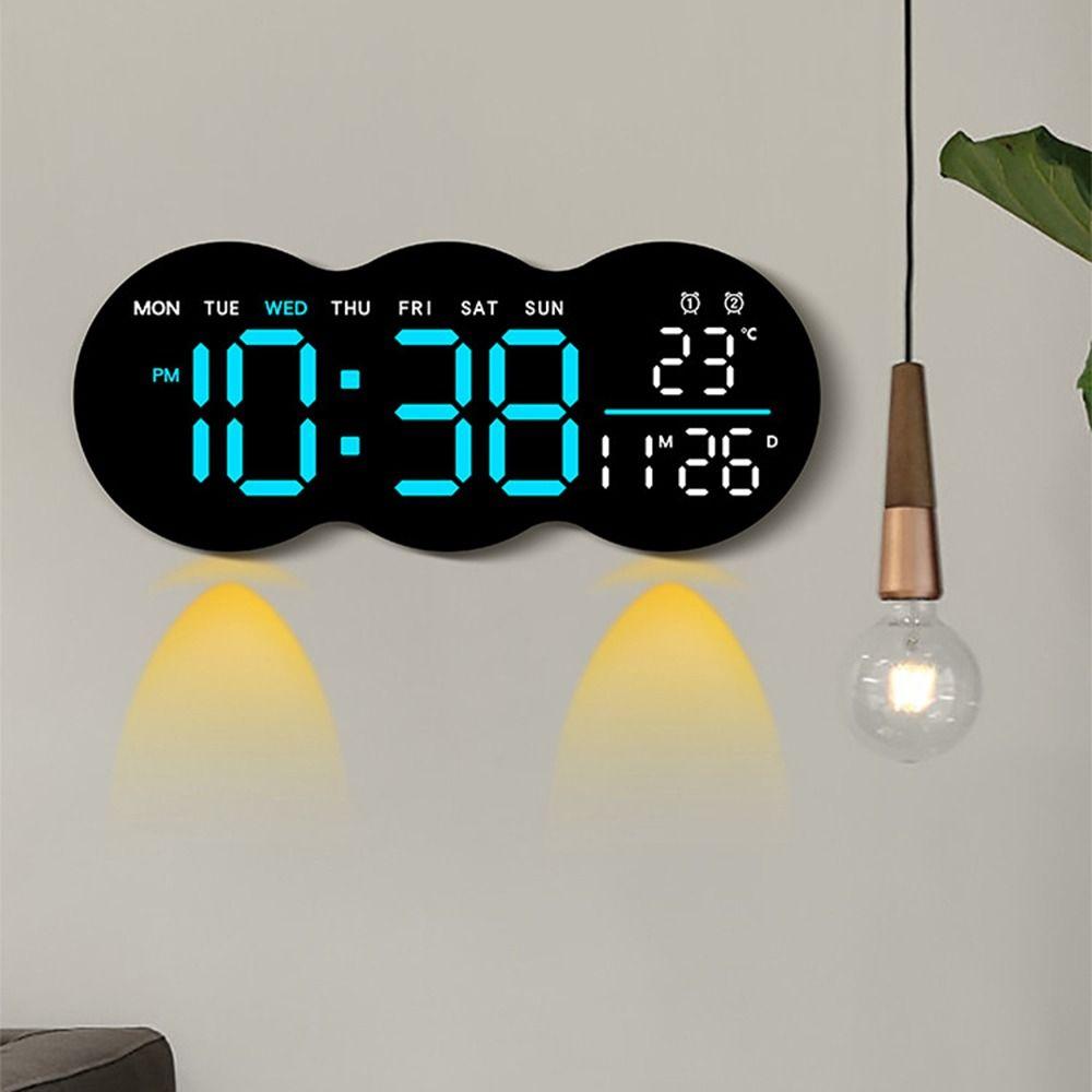 With Ambient LED Light Digital Wall Clock Multi-functional Alarm Clock  Desk Clock