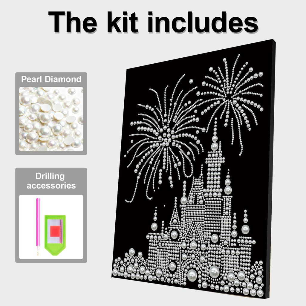 DIY Pearl Gem Paintings Picture Arts Craft With Frame 30x40cm for Adults Beginners Home Wall Decor