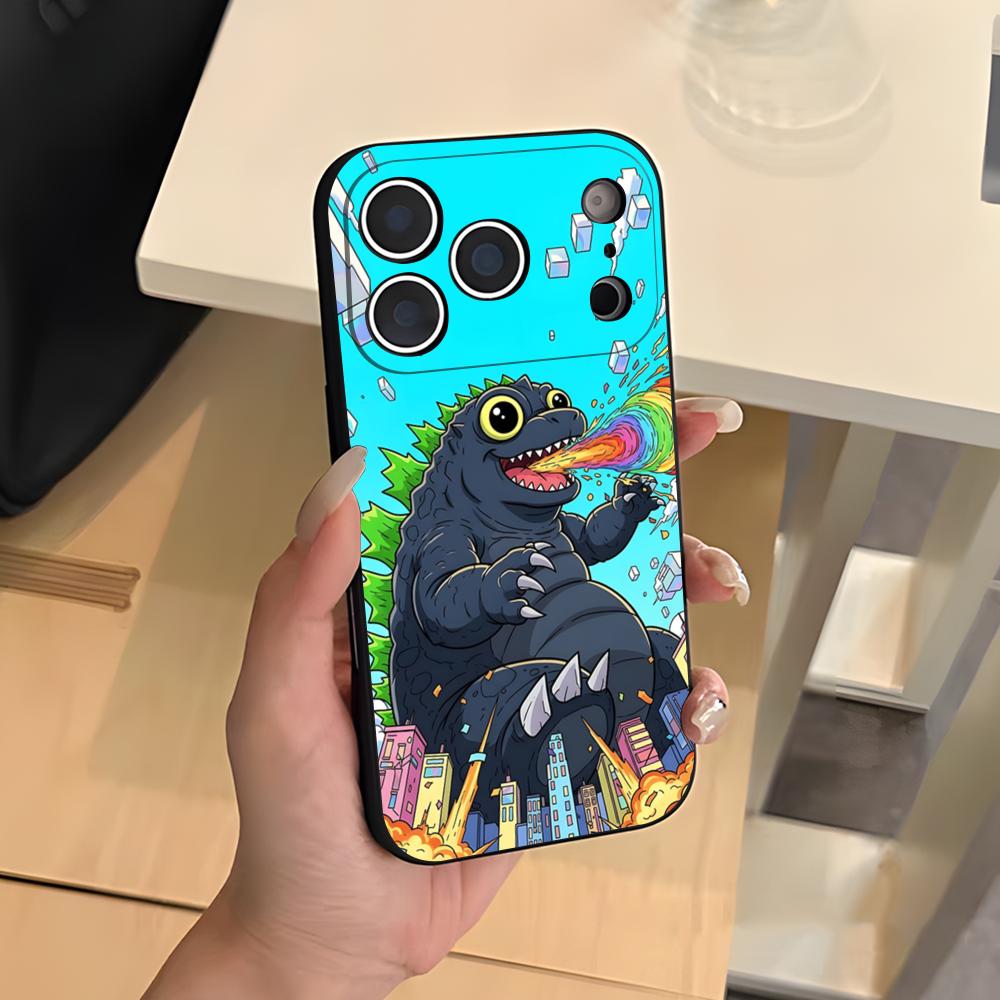 

Чехол для телефона C-Cool Go-Godzillas Для IPhone 17 Air 16 E Pro Max 15 14 13 Mini 12 Pro 11 Max Plus Черный Мягкий iPhone17 Pro Max