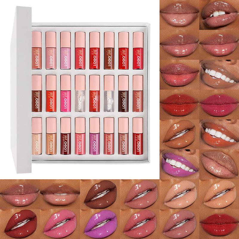 Mini Bottle Lip Gloss Set - Cross-Border Hot Seller (No Logo)