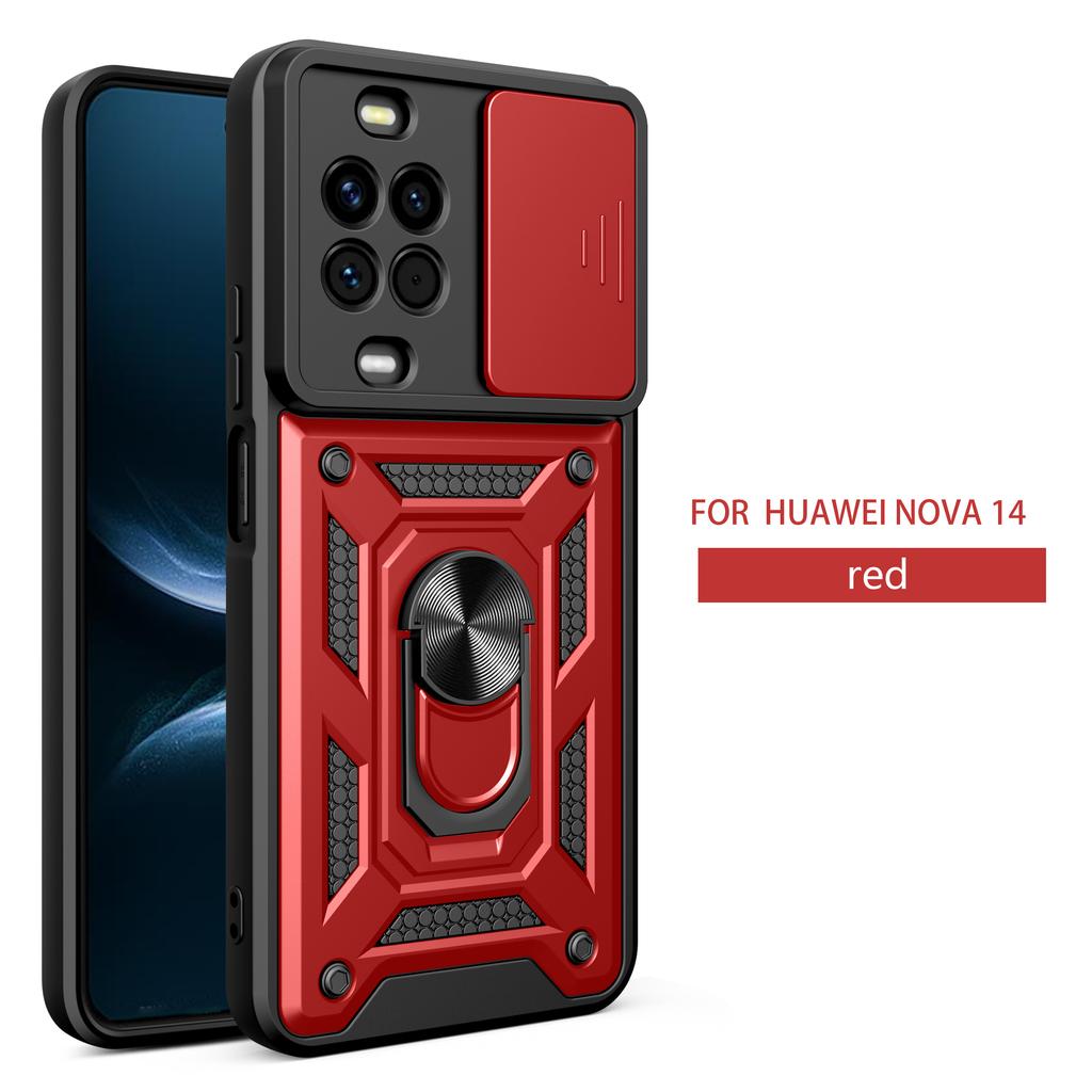 For Huawei nova 14 Pro Case Huawei nova 14 Cover Nova14pro Magnetic Ring Holder Armor Phone Case Slide Camera Protect Back Cover