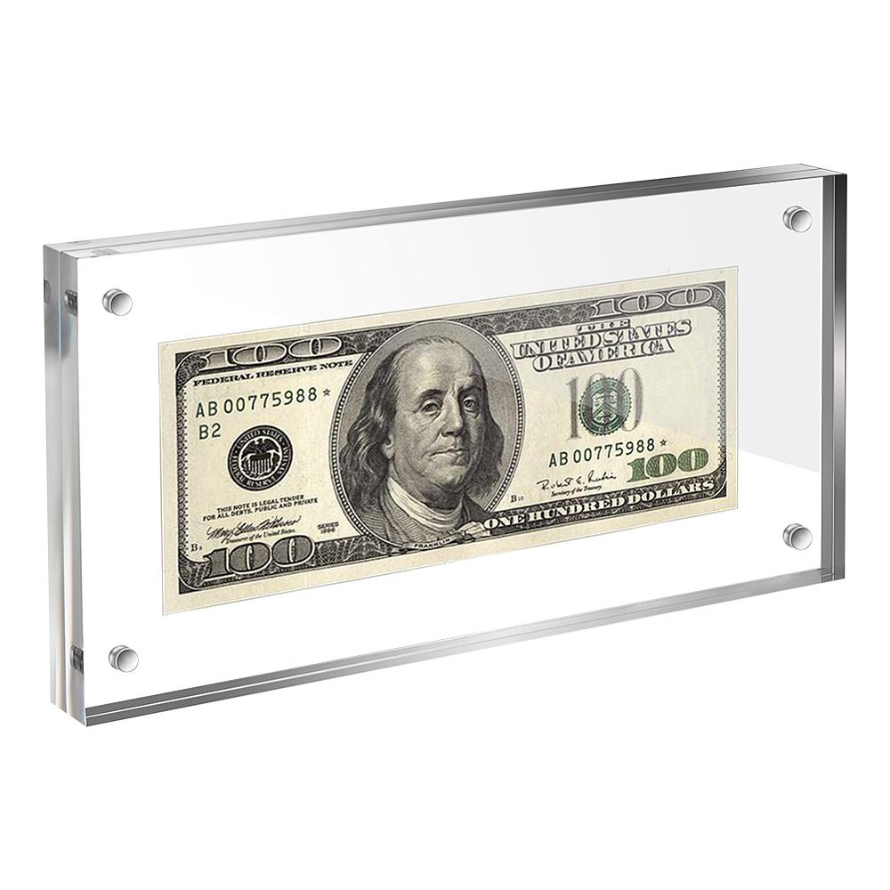 1set Desktop Transparent Acrylic Picture Frame Horizontal Double Sided Photo Frame for Photo Display Rectangle Clear 20x10x0.95~1.9cm