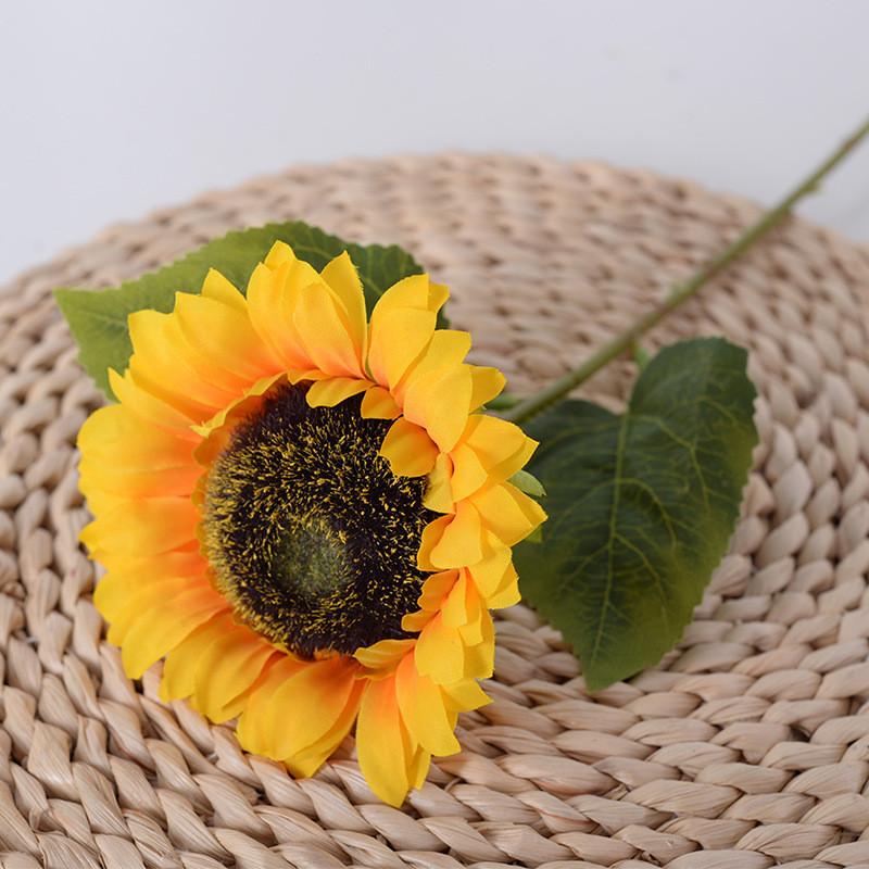 Single Sunflowers Bouquet Artificial Flower For Wedding And Decoration Home