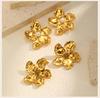 Flower Earrings Studs for Women Nickel Free, Chunky Stainless Steel Personality Big Pearl Floral Stud Earring Christmas Gift