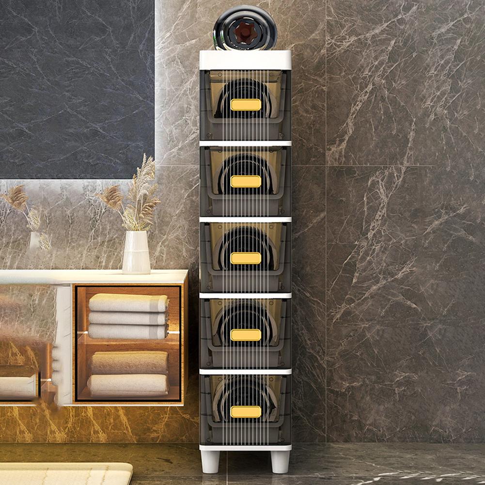 Narrow Toilet Storage Cabinet 4/5 Tier Waterproof Closestool Crevice Rack Narrow Organizer Rack Shelves Bathroom Crevice Cabinet