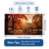 One piece of 2D flat-printed banner, depicting the autumn sunrise path, with bright and lively colors.XY