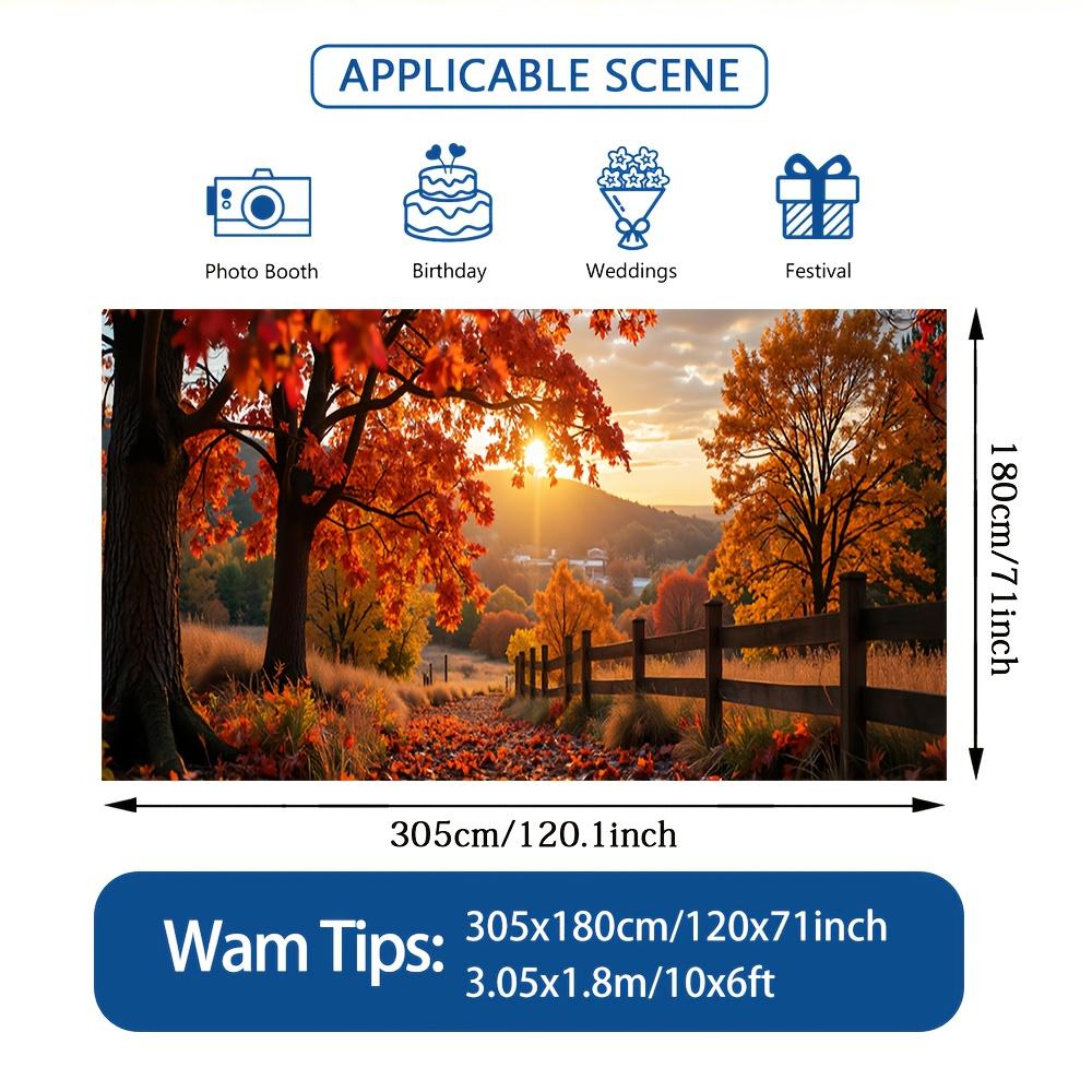 One piece of 2D flat-printed banner, depicting the autumn sunrise path, with bright and lively colors.XY