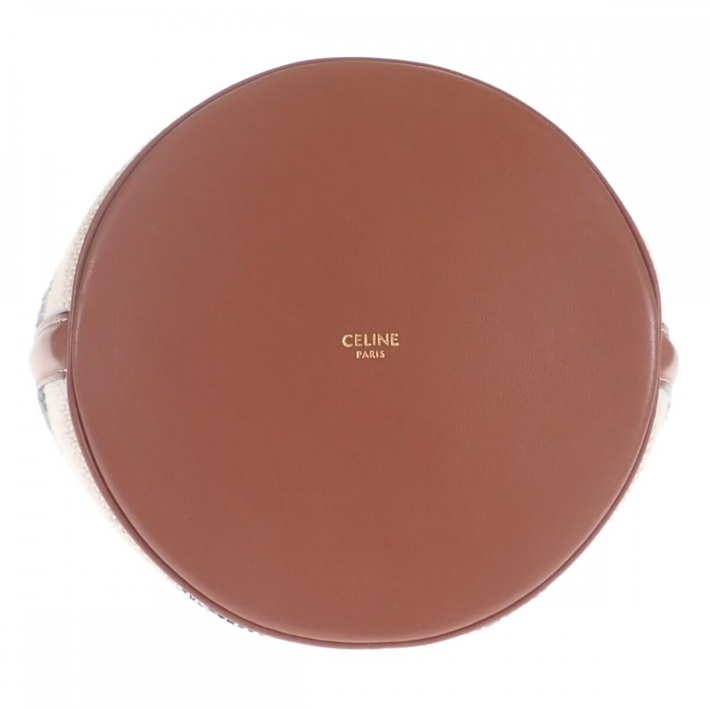 CELINE  197572ERF.01WB Shoulder Bag White Canvas/leather Women