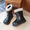 Girls' wool boots  winter children's breathable lining boots anti slip side zipper able retro snow shoes girls' boots
