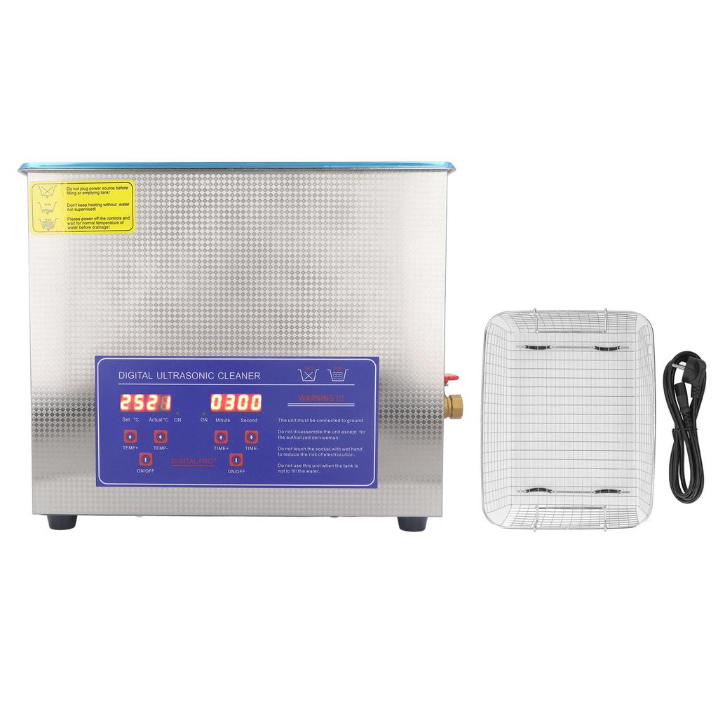 Ultraschallreiniger 10L 240W 40KHz Edelstahlreinigungsmaschine mit Heizung und Timer EU-Stecker AC200-240V 50Hz