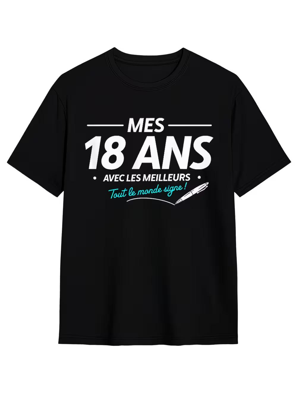 18Th Birthday Or 18 Years French Text T-Shirt- Fun 2007 Vintage Design XXXL