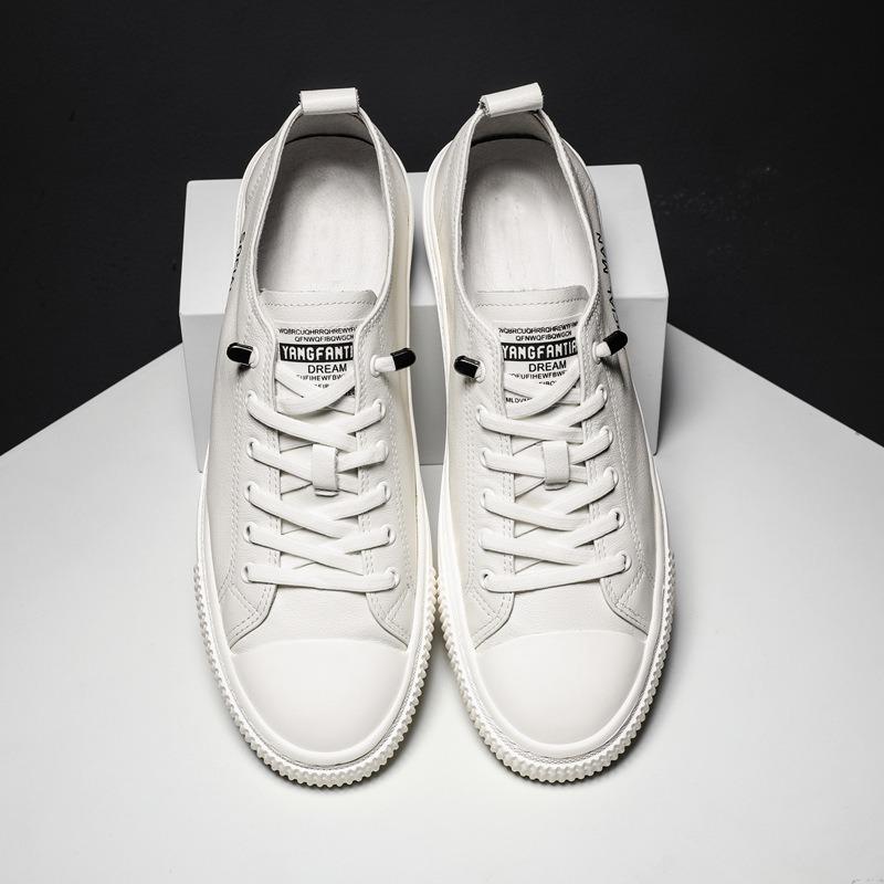 Men's board shoes 2021 new summer versatile trend casual shoes breathable leather white shoes trendy shoes