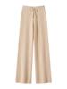100% Pure Cashmere Women's High-Waisted Wide-Leg Knit Trousers