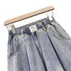 Plus Size Summer Denim Capris for Women, Lightweight Wide-Leg, High-Waist, Slimming Fit, Fits Up to 200 Jin.