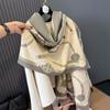 Autumn and winter new horse picture jacquard contrasting color double-sided imitation cashmere scarf personalized advanced soft breathable warm