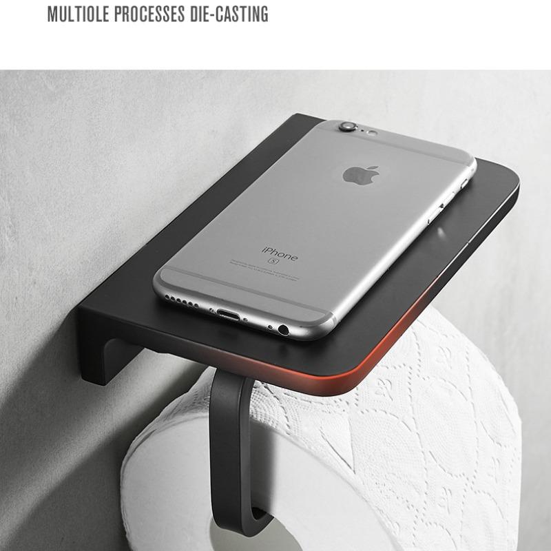 No-Drill Aluminum Paper Towel Holder Toilet Paper Holder Black Roll Hand Towel Holder Bathroom Paper Box