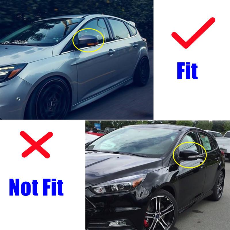 For Ford Focus MK3 2012 2013 2014 2015-2018 ABS Car Rearview Side Mirror Cover Wing Cap Exterior Door Trim Adhesive Sticker