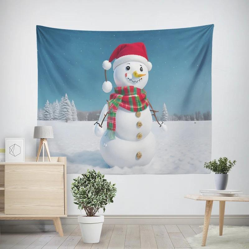Новогодний рождественский милый узор снеговика для гостиной и спальни — фото 7