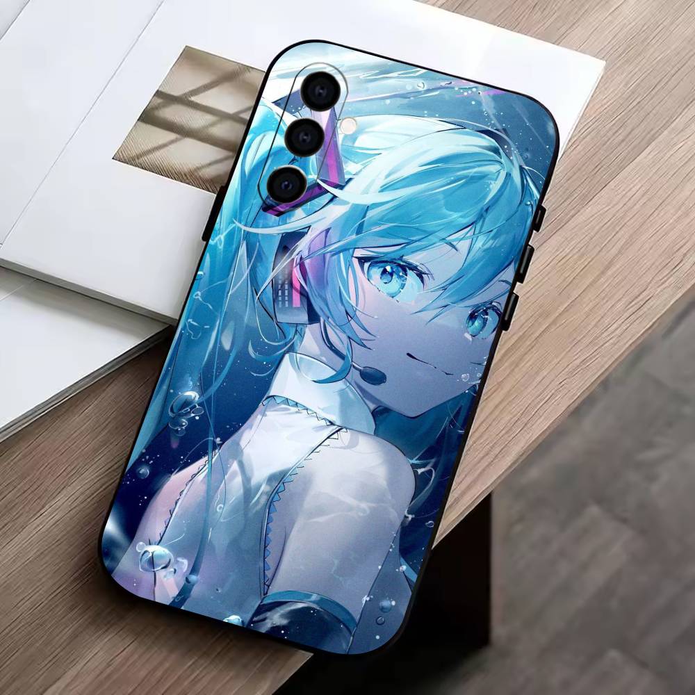 AM-Anime MIKU  Phone Case Black Silicone Soft For Samsung Galaxy A73,A72,A71,A70,A53,A52,A51