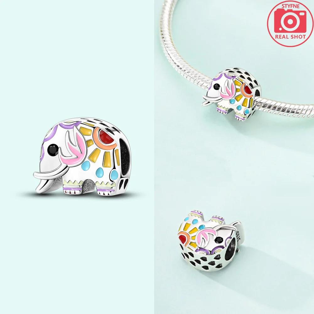 Original Animals Black Cat Dog Elephant Panda Charms Beads Copper Fit Bracelet Jewelry Women'S Accessories Diy