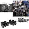 10pcs Damaged   Nut Screw Remover Tool Kit Damaged   Removal Set Damaged   Nut Screw Removal Socket