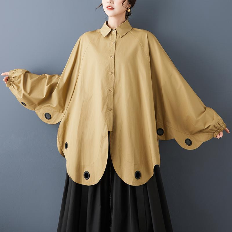 Long Sleeve Oversized Shirts & Blouses for Blouse Casual Loose Spring Autumn Tops Women Button Up Shirt