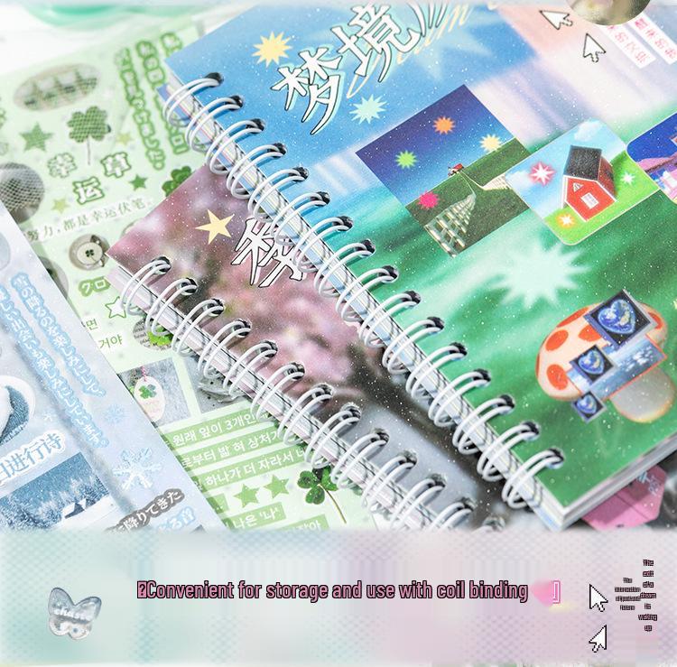 Yuxian Dreamcore Spulenaufkleber Tagebuch: Zeitumformungs-Collage & Dekoration