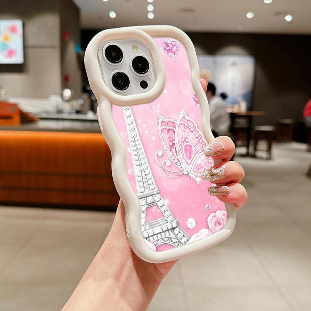 Macaron Soft TPU Phone Case for Samsung A11 A12 A13 A14 A15 A23 A24 A25 A52 A53 A54 A55 A30 A50 S20 S23 FE S24 Ultra Cover Ae62 Butterfly Eiffel Tower