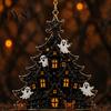 Holiday Tree Hanging Pendants Halloween Acrylic Ornament, Pumpkin Ghost Skull Seasonal Small Gifts for Kids Decor, Spooky Pendant Party Home, Festive