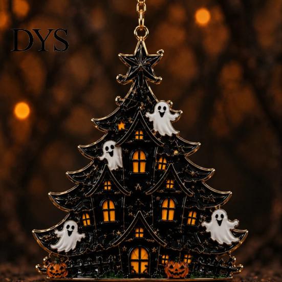 Holiday Tree Hanging Pendants Halloween Acrylic Ornament, Pumpkin Ghost Skull Seasonal Small Gifts for Kids Decor, Spooky Pendant Party Home, Festive