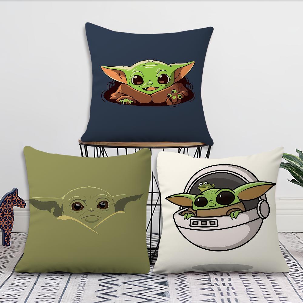 S-Star Wars-S G-Grogu Baby Yoda Kawaii cushion cover For Pillow Printing Sofa Decoration Home Car Room Office Nordic Simplicity