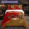 San Francisco 49ers Customized Name Text Bedding Set, 1 Duvet Cover & 2 Pillowcases Personalized Bedroom Gift