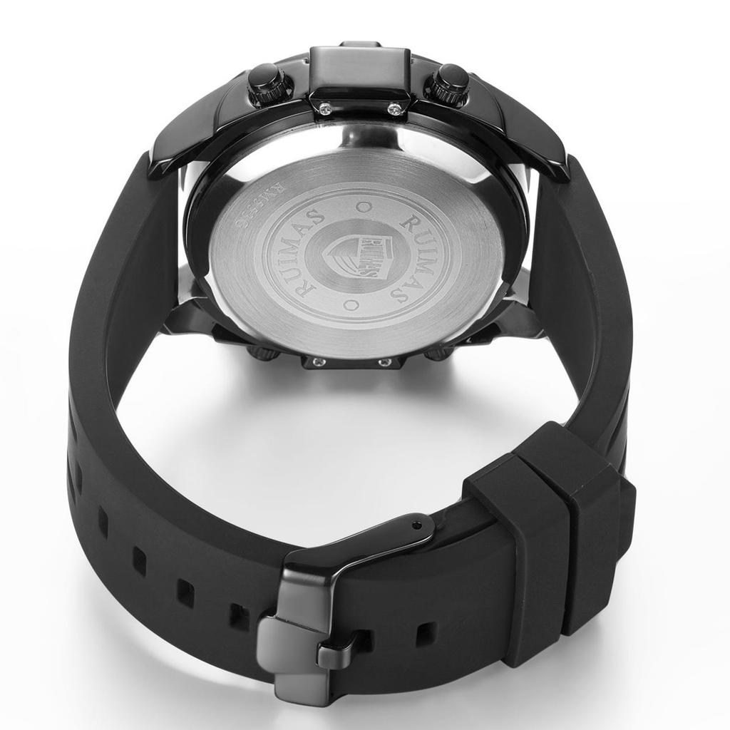 RUIMAS Fashion Mens Watches Roller Pointer Sports Quartz WristWatch Luxury Silicone Strap Waterproof Relogio Masculino 553