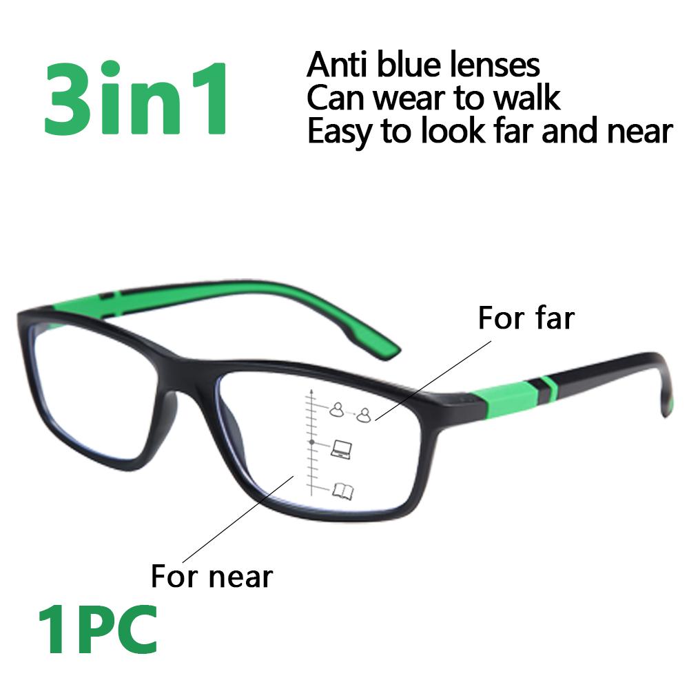 VOPHA 3-in-1 Blue Light Blocking Progressive Glasses Multifocal for Near Far Vision Unisex +1.0 to +3.0