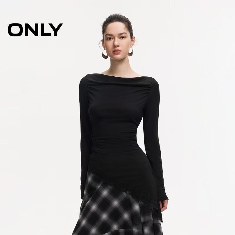 ONLY Women s 2026 Summer Asymmetric Slit Drape Neck T-Shirt 2XL