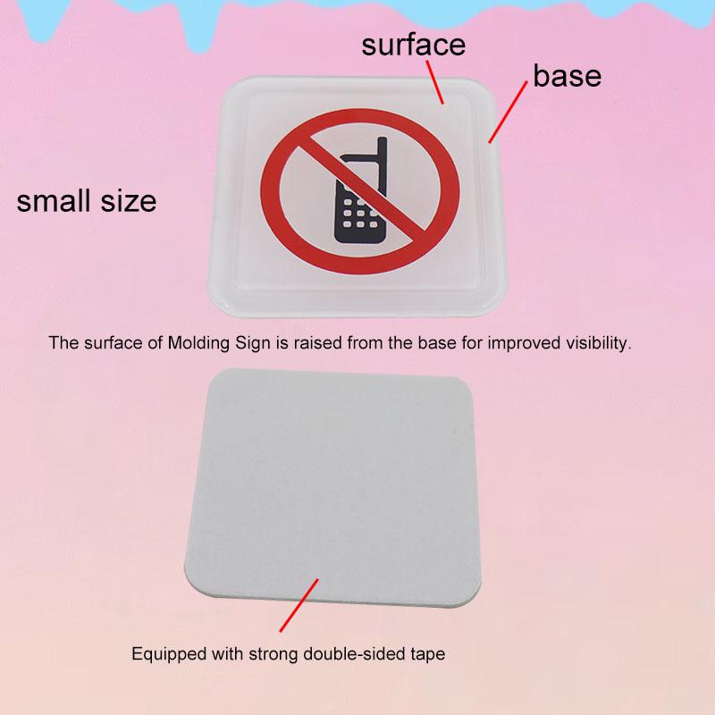 No Mobile Phones Signs Sticker Public Place Logo Acrylic Wall Stickers Prohibition Badge Notice Store Inside Warning Plaque