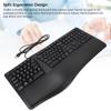 Ergonomic Split Keyboard with Palm Rest Quiet USB 2.0 Wired Keyboard for Laptop with 110 Keys 1.5m Cable Type