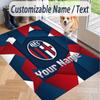 Custom Text Printed Rug Bologna FC Non Slip Floor Carpet For Home Room Decor