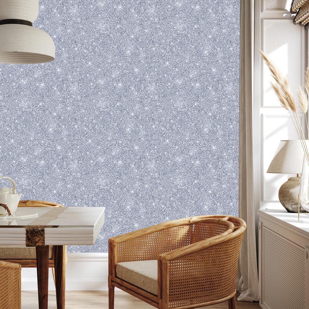 Blue and light gray glitter wallpaper for living room and bedroom 50x1000