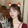 1 Pair Reindeer Antler Hair Clips for Christmas Fluffy Ear Headband with Pom Poms Festive Girls Hair Accessories Gift for Women Kids