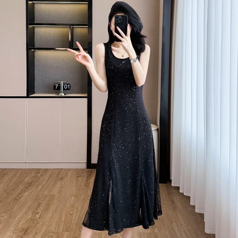 Starry Sky Sleeveless Dress with Sun Protection Cardigan