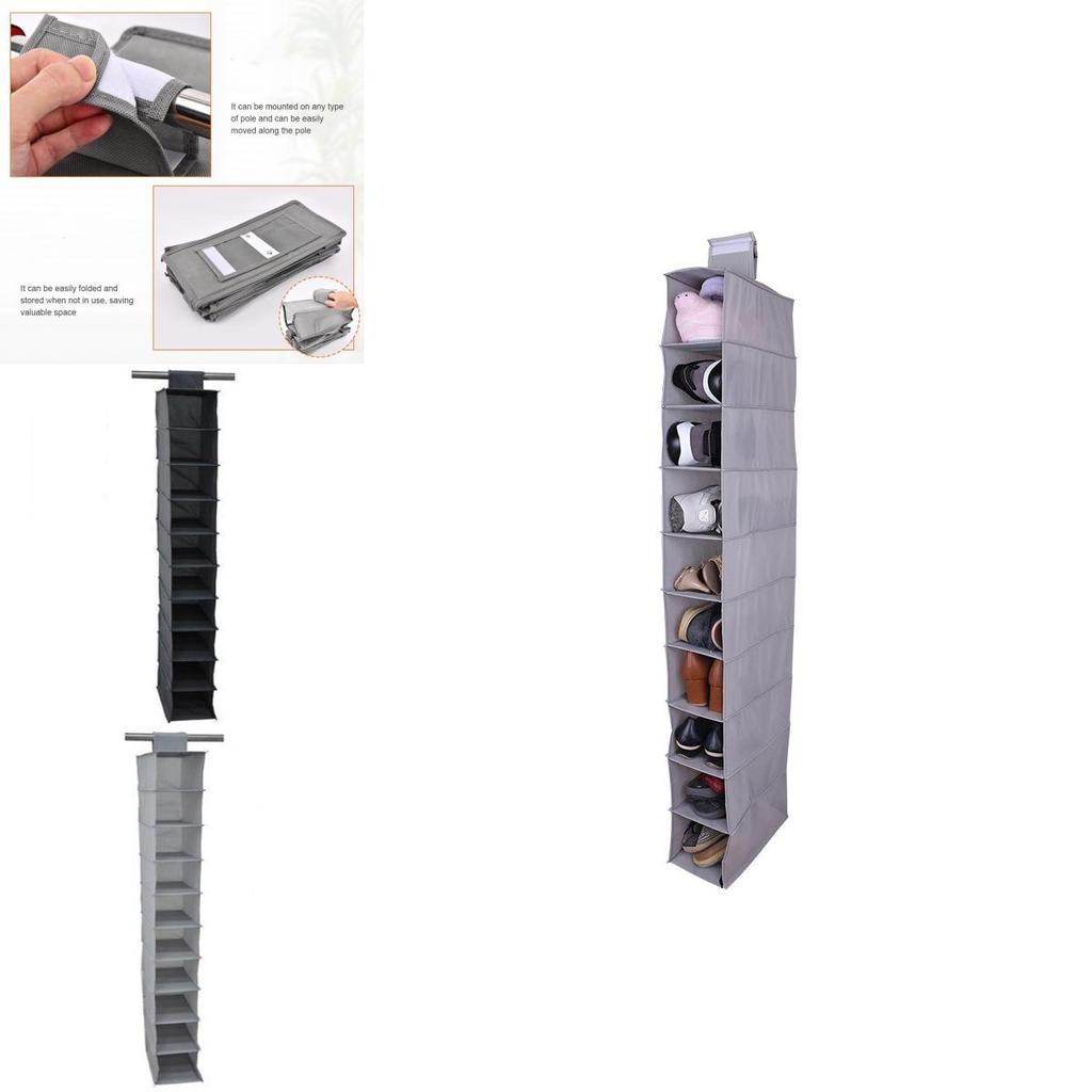 Hierarchical Shoe Hanging Storage Bag For Indoor Closet And Door Wall Mounting