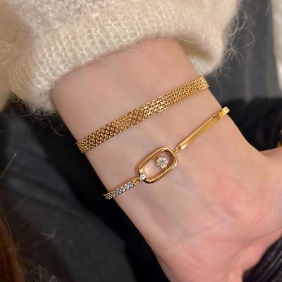Brățară grilă 18k nișă temperament lux ușor brățară versatilă modă bijuterii high-end femei