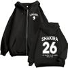 Shakira LMYNL Las Mujeres Ya No Lloran World Tour 2026 Zipper Hoody Men Women Casual Fashion Long Sleeve Jacket Print Sweatshirt